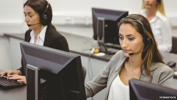 Staff in a call centre