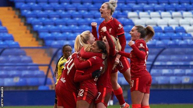 Liverpool celebrating