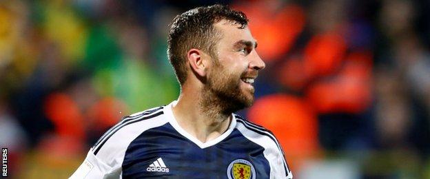 Scotland's James McArthur celebrates