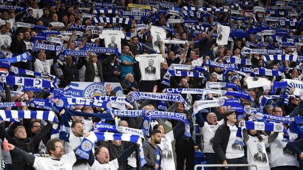 Leicester fans paid tribute to Vichai Srivaddhanaprabha throughout the game