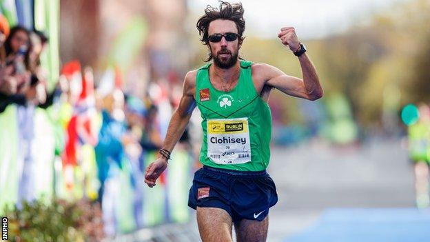 Mick Clohisey celebrates after clinching the Irish title in Dublin in 2018