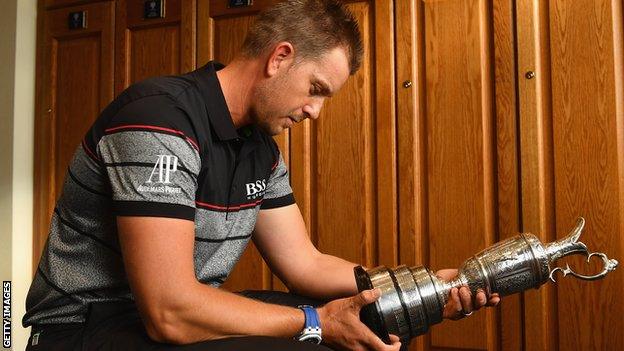 Henrik Stenson with the Claret Jug