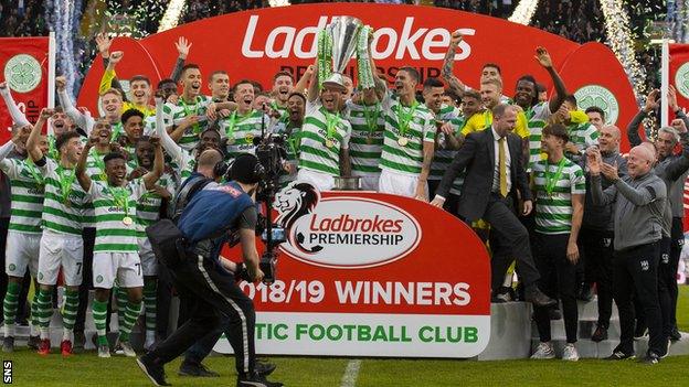 Celtic celebrated their eighth successive title triumph in May