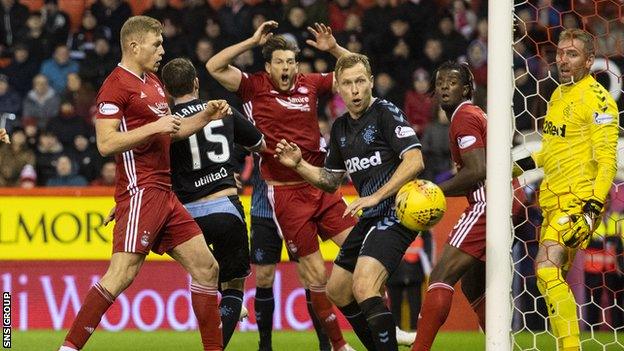 Aberdeen and Rangers shared the points in a 2-2 draw at Pittodrie in December