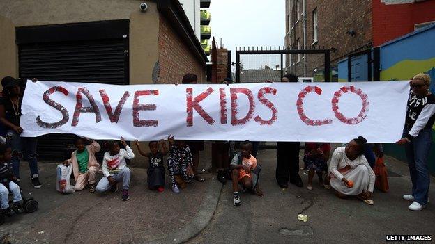 People protesting over Kids Company's closure