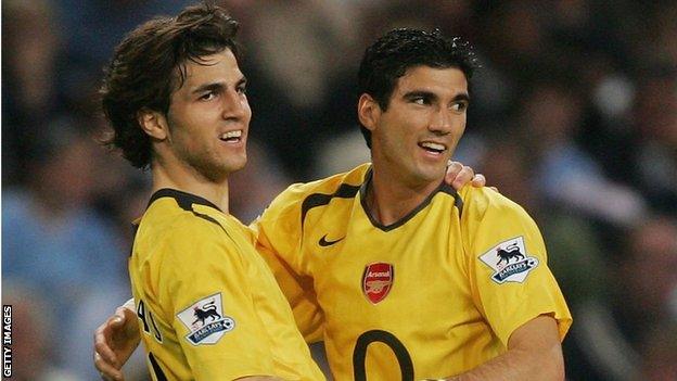 Cesc Fabregas (left) and Jose Antonio Reyes in 2006