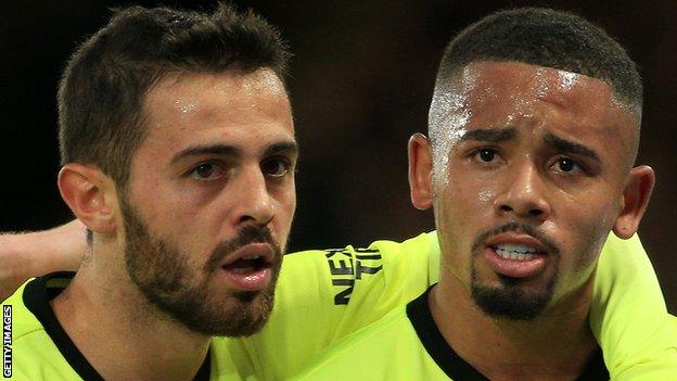 Manchester City pair Bernardo Silva and Gabriel Jesus