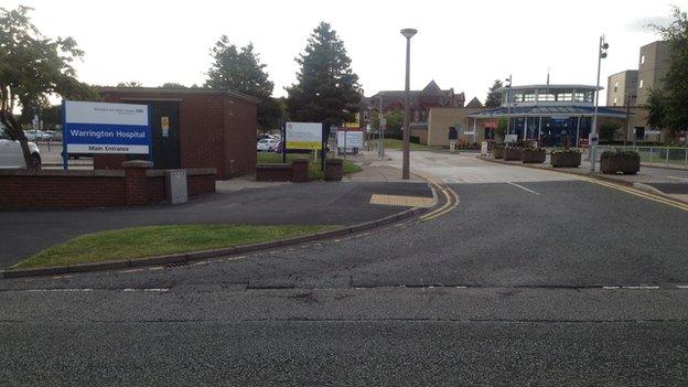 Warrington hospital parking signs