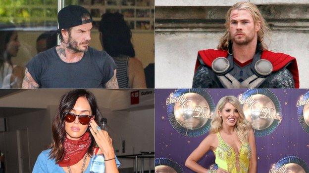 David Beckham, Chris Hemsworth, Megan Fox, Mollie King