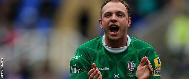 London Irish fly-half Greig Tonks