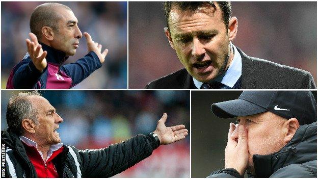 Clockwise from top left: Roberto di Matteo, Dougie Freedman, Russell Slade and Francesco Guidolin