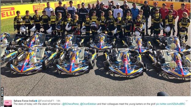 Young drivers got to meet their heroes at the Circuit De Catalunya