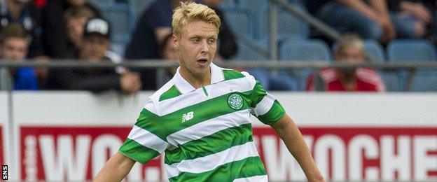 Jamie Lindsay in action for Celtic in their pre-season friendly against Sturm Graz