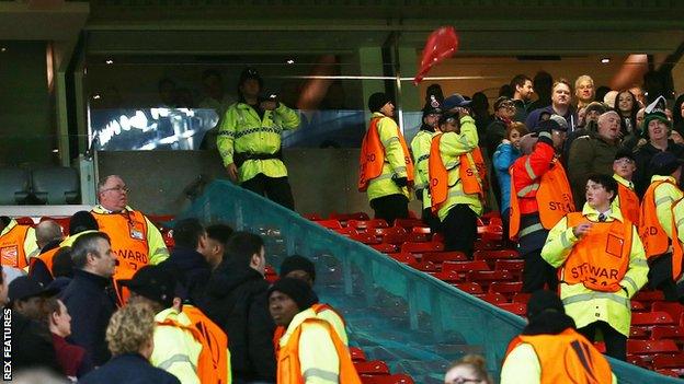 seats were thrown at Old Trafford