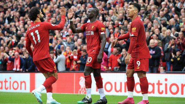 Mohamed Salah, Sadio Mane and Roberto Firmino