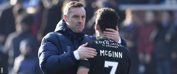 Kilmarnock striker Kris Boyd and Hibernian midfielder John McGinn