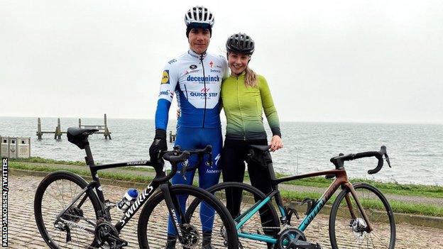 Fabio Jakobsen Dutch rider back on his bike after serious crash BBC Sport