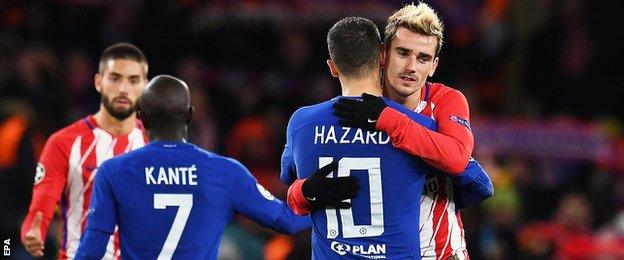 Atletico Madrid leave the field after a draw with Chelsea