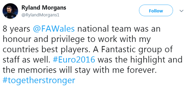 Ryland Morgans announces his departure from being Wales' head of performance