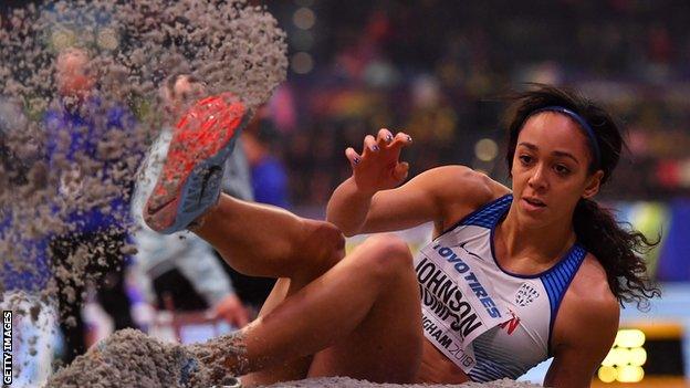 Johnson-Thompson led after the fourth event of five, where she jumped 6.50m on two occasions in the long-jump