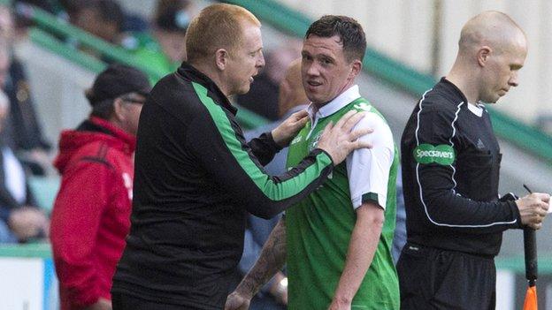 Hibernian manager Neil Lennon and midfielder Danny Swanson