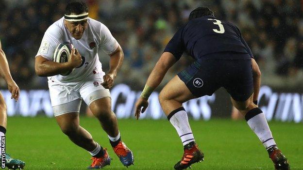 Mako Vunipola plays against Scotland