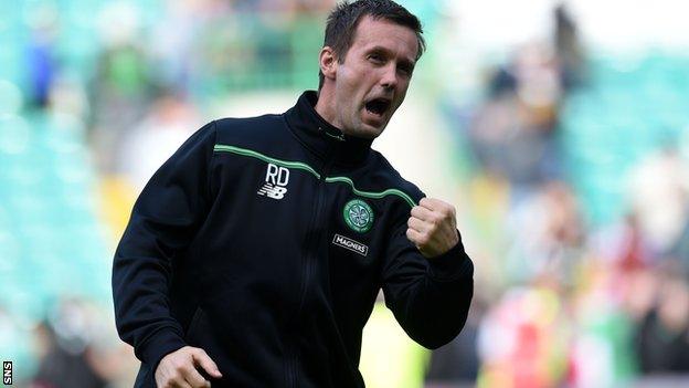 Ronny Deila celebrates Celtic's 3-1 win over St Johnstone