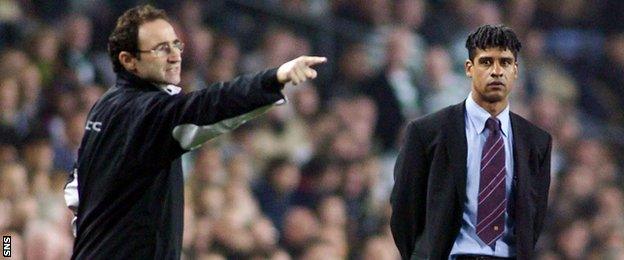 Celtic manager Martin O'Neill and Barcelona counterpart Frank Rijkaard