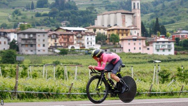 Simon Yates pictured during a scenic stage 16 of the Giro d'Italia