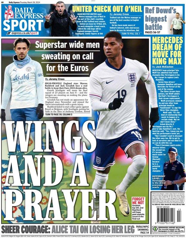 The Express back page
