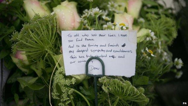 Message left on flowers