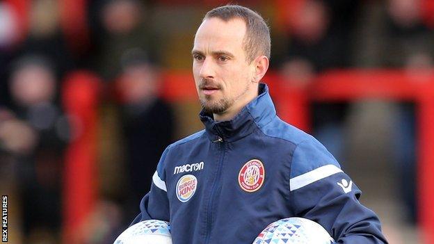 Stevenage first team coach Mark Sampson on the sidelines