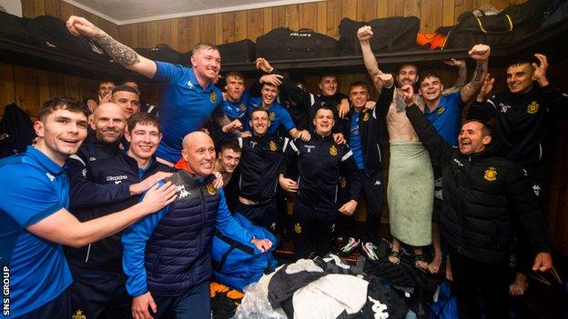 The Auchinleck Talbot dressing room was celebrating another Scottish Cup scalp