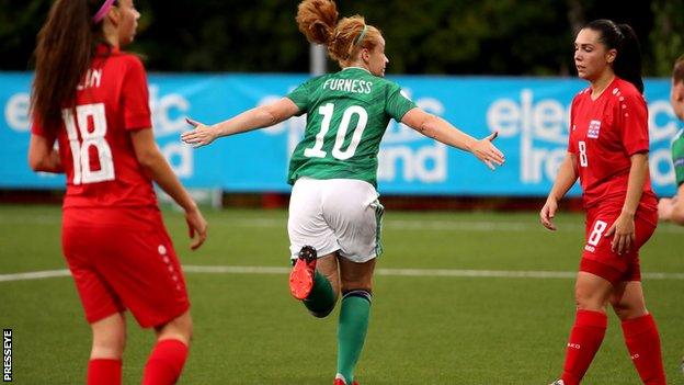 Rachel Furness scores against Luxembourg