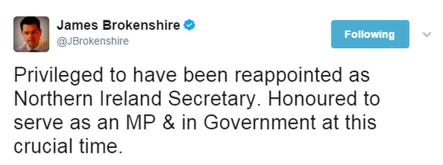 Tweet from James Brokenshire