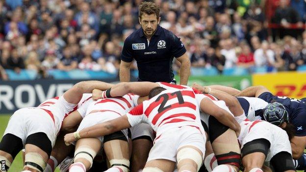 Greig Laidlaw in action for Scotland against Japan