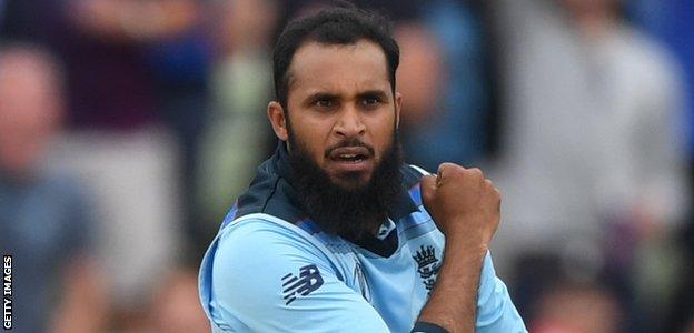Adil Rashid celebrates a wicket