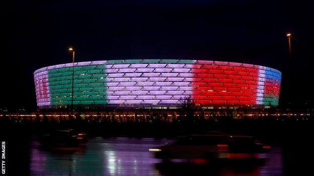 The Olympic stadium in Baku, Azerbaijan