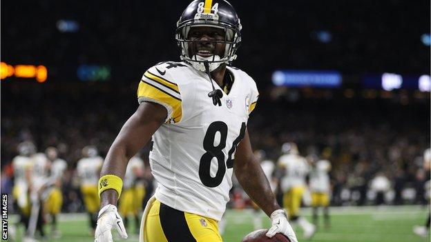 Antonio Brown playing for Pittsburgh Steelers