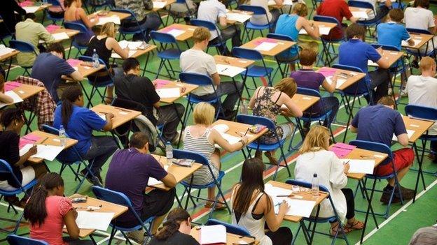 Students sitting exams