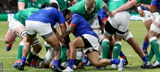 Rory Best scored one of Ireland's seven tries against Samoa