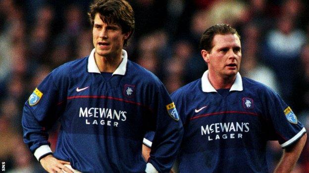 Brian Laudrup and Paul Gascoigne in their Rangers days