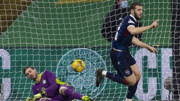 Alex Iacovitti sealed Ross County's victory with a header from a corner on 84 minutes