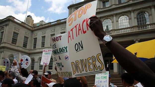 NY protests against Uber