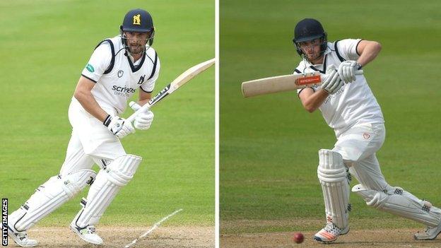 Will Rhodes (left) and Dom Sibley have now shared three County Championship century stands this summer