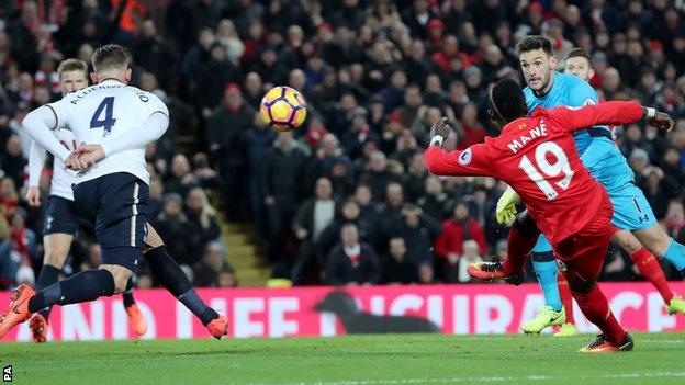 Sadio Mane scores Liverpool's scored