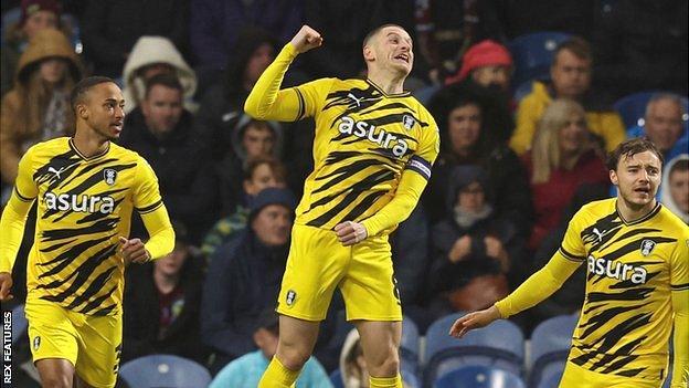 Ben Wiles celebrates scoring for Rotherham