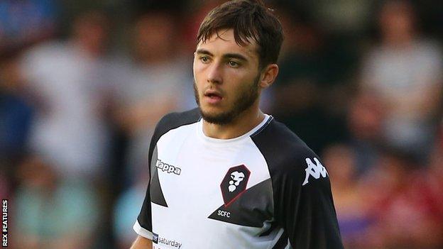 Dan Jones in action for Salford City