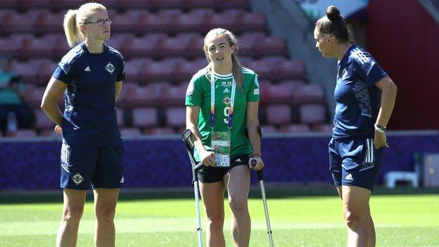 Northern Ireland lost key striker Simone Magill to a knee injury against Norway