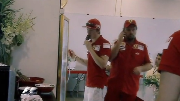 Kimi Raikkonen enjoys an ice cream in 2009